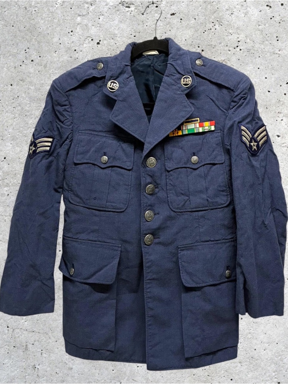 Vintage 1960s (1965) US Air Force Wool Tropical Service Service Dress Jacket